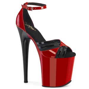 Lakleer 20 cm FLAMINGO-884 rode pleaser schoenen met hoge hakken