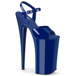 Lakleer blauwe 25,5 cm BEYOND-009 super hoge hakken - extreem high heels plateau