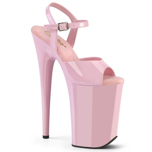 Lakleer roze 23 cm INFINITY-909 super hoge hakken - extreem high heels plateau