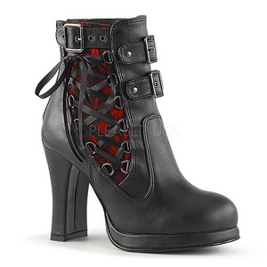 Leatherette 10 cm DemoniaCult CRYPTO-51 platform womens ankle boots