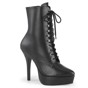 Leatherette 13,5 cm INDULGE-1020 Black ankle boots high heels