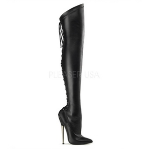 Mat 16 cm DAGGER-3060 overknee laarzen met stiletto hak