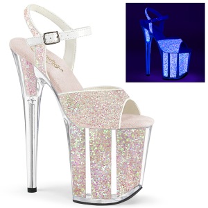 Neon glitter 20 cm FLAMINGO-810UVG paaldans schoenen met hoge hakken