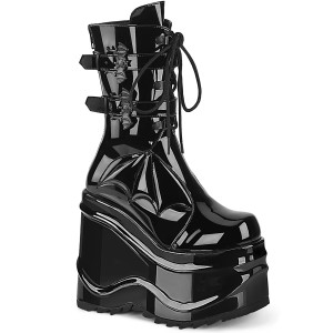 Patent 15 cm WAVE-150 demoniacult knee boots wedges platform