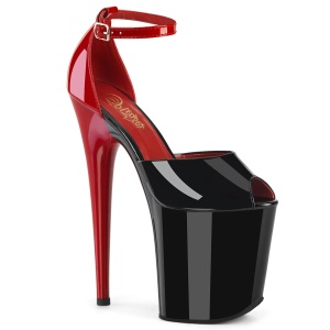 Patent 20 cm FLAMINGO-868 black pleaser shoes with high heels
