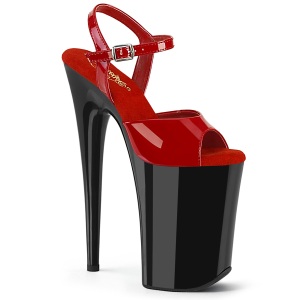 Patent 23 cm INFINITY-909-2 extrem platform high heels shoes