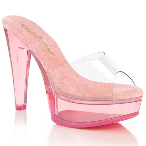 Perspex 13 cm MARTINI-501 Roze mules hoge hakken