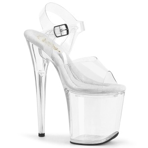 Perspex platform 20 cm TREASURE-808FLA pleaser high heels transparent