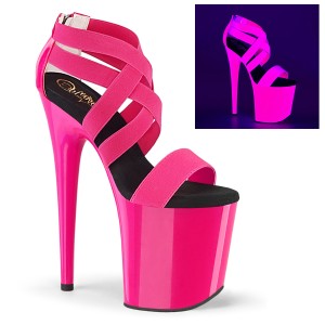 Pink neon 20 cm FLAMINGO-869UV Pole dancing high heels shoes