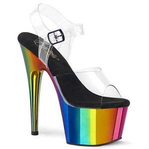 Plateau regenboog 18 cm ADORE-708RC paaldans schoenen met hoge hakken