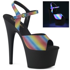 Plateau regenboog 18 cm ADORE-709REFL-02 paaldans schoenen met hoge hakken