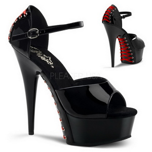 Red 15 cm DELIGHT-660FH Corset High Heel Shoes