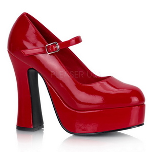 Red Shiny 13 cm DOLLY-50 High Heel Pumps for Men