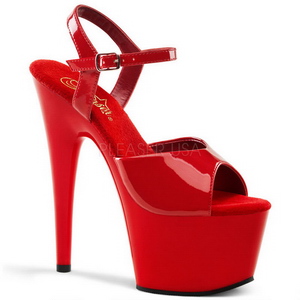 Red Shiny 18 cm ADORE-709 High Heels Platform