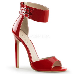 Red Varnish 13 cm SEXY-19 High Heeled Evening Sandals