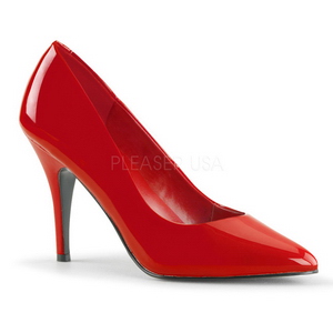 Red Varnished 10 cm VANITY-420 pointed toe pumps high heels