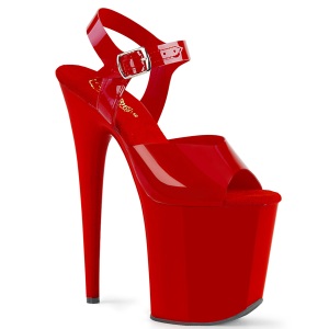 Red high heels 20 cm FLAMINGO-808N JELLY-LIKE stretch material platform high heels