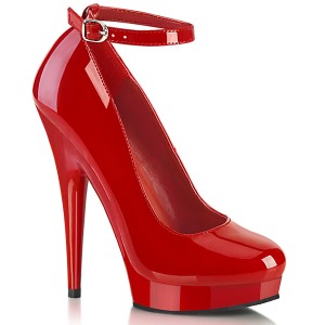 Red pumps 15 cm SULTRY-686 ankle strap high heels pumps