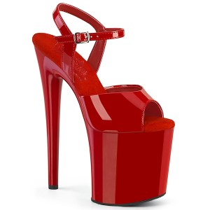Red sandals platform 20 cm NAUGHTY-809 pleaser high heels sandals
