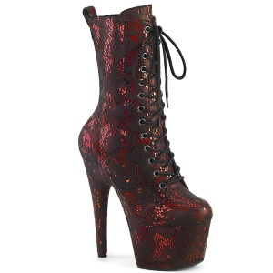 Red snake pattern 18 cm 1040SPF Exotic pole dance ankle boots