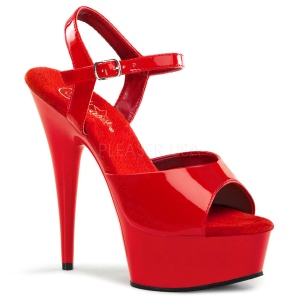 Rood 15 cm DELIGHT-609 pleaser hoge hakken met plateau