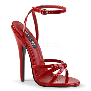 Rood 15 cm Devious DOMINA-108 sandalen met naaldhak