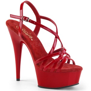 Rood 15 cm Pleaser DELIGHT-613 Sandalen met hoge hakken