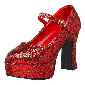 Rood Glitter 11 cm MARYJANE-50G Plateau Pumps Mary Jane