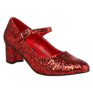 Rood Glitter 5 cm SCHOOLGIRL-50G Pumps Mary Jane