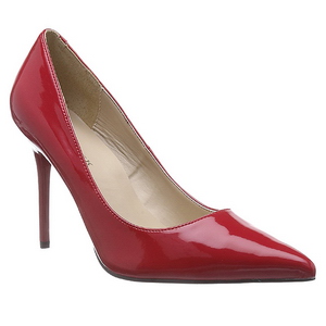 Rood Lak 10 cm CLASSIQUE-20 naaldhak pumps met puntneus