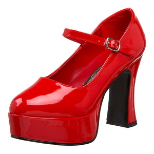 Rood Lak 11 cm MARYJANE-50 Mary Jane Plateau Pumps Hoge Hak