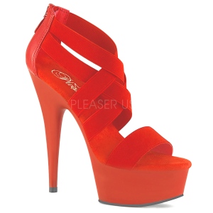 Rood elastische band 15 cm DELIGHT-669 pleaser schoenen met hak