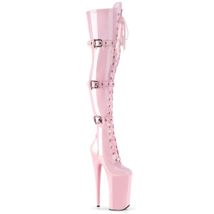 Rose Patent 25,5 cm BEYOND-3028 platform extrem heels thigh high boots