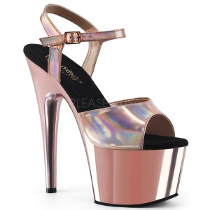 Roze 18 cm ADORE-709HGCH Hologram plateau hoge hakken