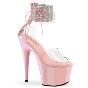 Roze 18 cm ADORE-724RS pleaser hoge hakken met strass enkel manchet