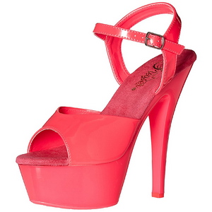 Roze Neon 15 cm Pleaser KISS-209UV Plateau Hoge Hakken