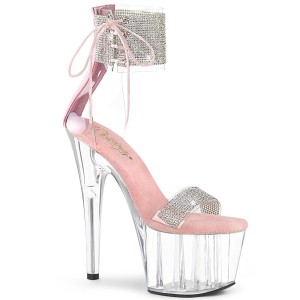 Roze strass 18 cm ADORE-727RS pleaser hoge hakken met enkel manchet