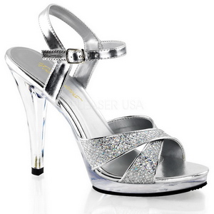 Silver Glitter 12 cm FLAIR-419G Womens High Heel Sandals