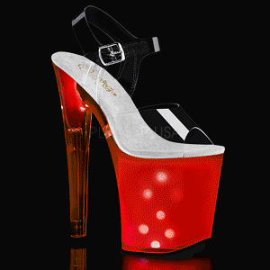 Transparant 20 cm DISCOLITE-808 LED gloeilamp stripper sandalen paaldans schoenen