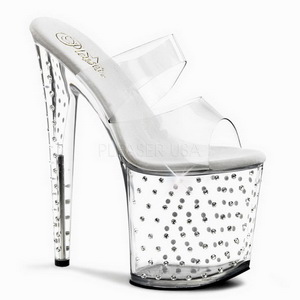 Transparant 20 cm Pleaser STARDUST-802 Strass Plateau Hoge Mules