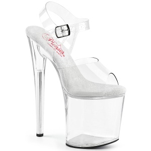 Transparante hakken 20 cm NAUGHTY-808 pleaser sandalen hoge hakken plateau