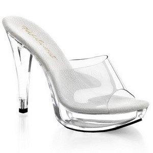 Transparent 14 cm COCKTAIL-501 Platform Mules Shoes