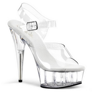 Transparent 15 cm Pleaser DELIGHT-608 High Heels Platform