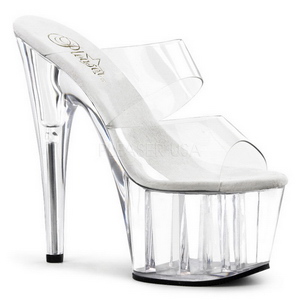 Transparent 18 cm ADORE-702 Platform Mules Shoes