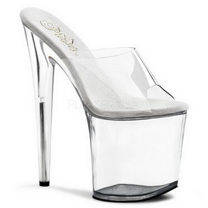 Transparent 20 cm FLAMINGO-801 Platform High Heel Mules