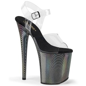 Transparent 20 cm FLAMINGO-808HCP Hologram platform high heels shoes