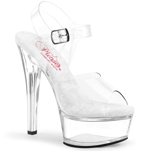 Transparent sandals platform 15 cm GLEAM-608 pleaser high heels sandals