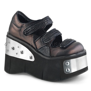 Vegan 11,5 cm DemoniaCult KERA-13 lolita schoenen met plateau