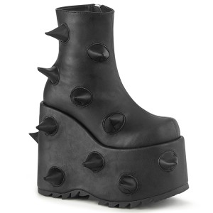 Vegan 18 cm SLAY-77 demoniacult alternatief boots met plateau zwart