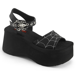 Vegan 6,5 cm DemoniaCult FUNN-10 lolita emo sandalen met plateau